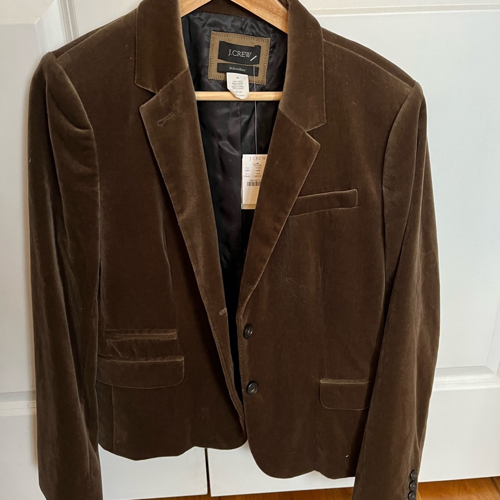 Jcrew velvet schoolboy blazer NWT